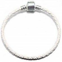 Bracelet Europ&eacute;en tress&eacute; Clip Uni 02 DU 15 AU 23 CM Blanc