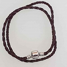 Bracelet Europ&eacute;en 2 tours tress&eacute; Clip Uni 06 20cm