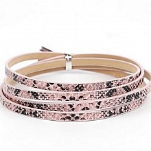 Cuir 05 mm Rose dessin peau de serpent 1 m&egrave;tre