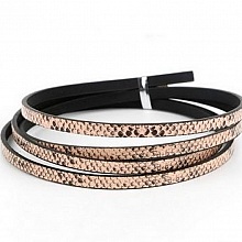 Cuir 05 mm Vieux Rose dessin peau de serpent 1 m&egrave;tre