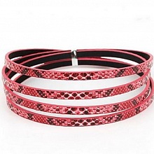 Cuir 05 mm Fushia dessin peau de serpent 1 m&egrave;tre