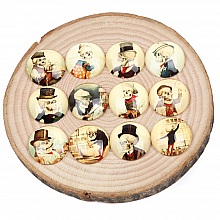 Lot 20 cabochons rond en verre 25mm Squelette Vieil Homme mixte Glass cabochon 