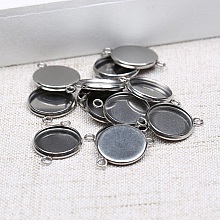 Support cabochon rond 08 mm Acier Inoxydable N&deg;03 -2 Anneaux