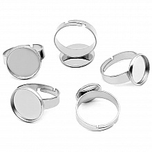 10 supports cabochons bague de 12 mm Argent N&deg;04