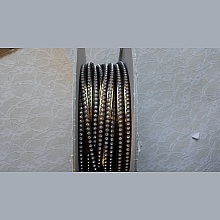 Cuir Miroir Bronze de 06 mm Strass Swarovski par 20 cm
