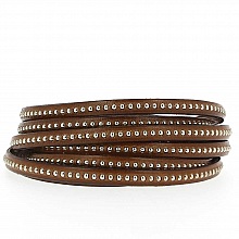 Cuir Bille Bruno de 06 mm avec cha&icirc;nette bille nickel free par 20 cm