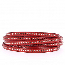 Cuir Bille Kaki de 06 mm avec cha&icirc;nette bille nickel free par 20 cm