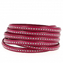 Cuir Bille DD-Fushia de 06 mm avec cha&icirc;nette bille nickel free par 20 cm