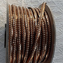 Cuir Bille miroir Antic de 06 mm avec cha&icirc;nette bille nickel free par 20 cm