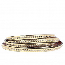 Cuir Bille miroir Or de 06 mm avec cha&icirc;nette bille nickel free par 20 cm