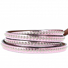 Cuir Bille miroir Rose M&eacute;tal de 06 mm avec cha&icirc;nette bille nickel free par 20 cm