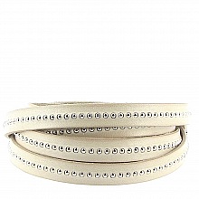 Cuir Bille Taupe de 10 mm avec cha&icirc;nette bille nickel free par 20 cm