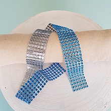 Ruban Strass N&deg;04 Bleu Turquoise par 0.50 cm.