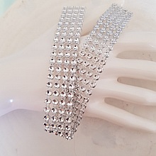 Ruban Strass Argent par 0.22 cm Par 2 pi&egrave;ces.