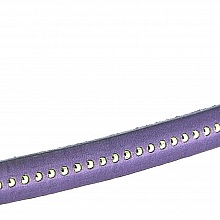 Cuir Bille Violet de 10 mm avec cha&icirc;nette bille nickel free par 20 cm