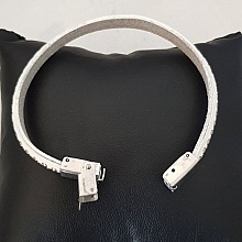 Cuir Bille Rouge de 10 mm avec cha&icirc;nette bille nickel free par 20 cm