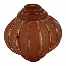 Perle Lucite Forme Lampion Stri&eacute;e Chocolat