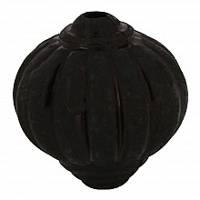 Perle Lucite Forme Lampion Stri&eacute;e Noir
