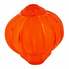 Perle Lucite Forme Lampion Stri&eacute;e Orange