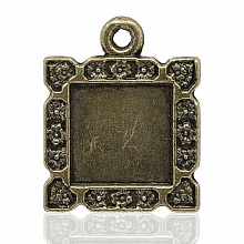 1 support cabochon carr&eacute; N&deg;01 Bronze