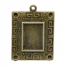 1 support cabochon rectangle N&deg;01 Bronze