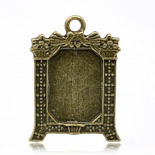 1 support cabochon rectangle N&deg;02 Bronze