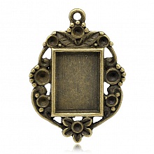 1 support cabochon rectangle N&deg;03 Bronze