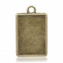 1 support cabochon rectangle N&deg;04 Bronze