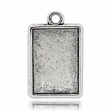1 support cabochon rectangle N&deg;04 Argent