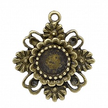 1 support cabochon 08 mm N&deg;06 Bronze