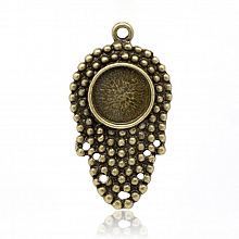 1 support cabochon 12 mm N&deg;09 Bronze