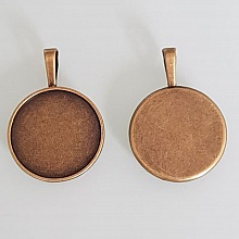 1 support cabochon 25 mm N&deg;01 Bronze