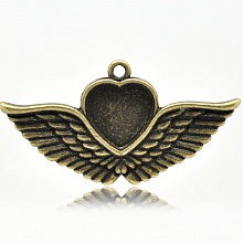 1 support cabochon Coeur N&deg;02 Bronze