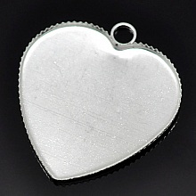 1 support cabochon Coeur N&deg;05 Argent