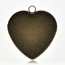 1 support cabochon Coeur N&deg;05 Bronze
