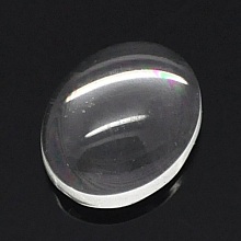 Cabochon Ovale 08 x 10 mm en verre loupe transparent N&deg;15 par 2 pi&egrave;ces