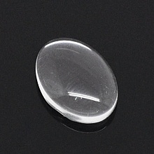 Cabochon Ovale 10 x 14 mm x 2 pi&egrave;ces en verre loupe transparent N&deg;16