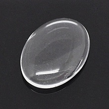 Cabochon Ovale 13 x 18 mm x 2 pi&egrave;ces en verre loupe transparent N&deg;17