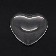Cabochon Coeur 14 x 15 mm en verre loupe transparent N&deg;22