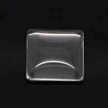 Cabochon Carr&eacute; 15 x 15 mm en verre loupe transparent N&deg;26