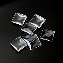 Cabochon Carr&eacute; 20 x 20 mm en verre loupe transparent N&deg;27
