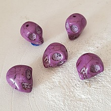 Lot 09 T&ecirc;tes de mort en Howlite teint&eacute;s 18 mm