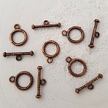 5 Fermoirs Toggle Motifs Rond Bronze N&deg;02