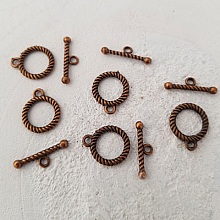 5 Fermoirs Toggle Motif Rond Bronze N&deg;04