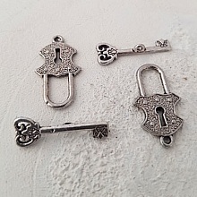 5 Fermoirs Toggle Motif Rond Argent N&deg;05