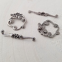 5 Fermoirs Toggle Motif Rond Argent N&deg;07