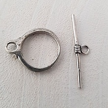 5 Fermoirs Toggle Motif Rond Argent N&deg;14