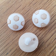 Bouton fantaisie &agrave; motifs pour enfants ballon de foot N&deg;05 beige