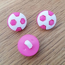 Bouton fantaisie &agrave; motifs pour enfants ballon de foot N&deg;08 rose