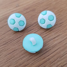 Bouton fantaisie &agrave; motifs pour enfants ballon de foot N&deg;10 turquoise